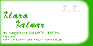 klara kalmar business card